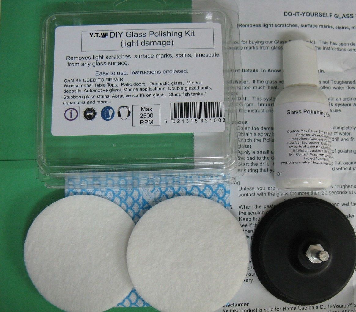 WINDSCREEN GLASS POLISHING KIT 3'' (75mm) YTW Windscreens