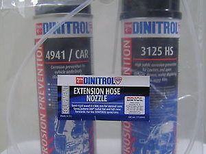 DINITROL RUST PROOFING KIT AEROSOL TOUCH UP CARS CAVITY UNDERBODY 3125 4941 NOZZ