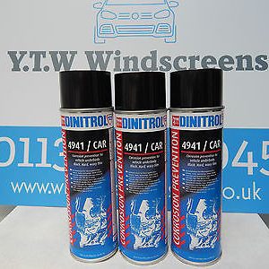 DINITROL 4941 UNDERBODY CHASSIS RUST PROOF BLACK WAX 500ml Aerosol x 3 (DIN-CAR)
