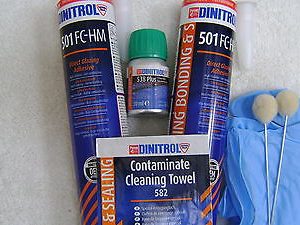 DINITROL FAST CURE  WINDSCREEN FITTING KIT / GLUE / PRIMER / 1 HOUR DRIVE AWAY
