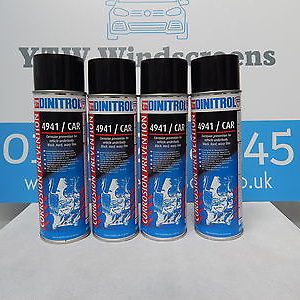 DINITROL 4941 UNDERBODY CHASSIS RUST PROOF BLACK WAX 500ml Aerosol x 4 (DIN-CAR)