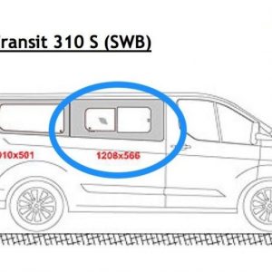 FORD TRANSIT CUSTOM  SWB   O/S FRONT PRIVACY OPENING  SIDE WINDOW