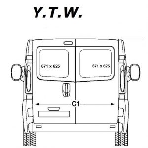 RENAULT TRAFIC  REAR DOOR  PRIVACY WINDOWS  -2001on  *** SUPPLY ONLY *****