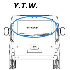 RENAULT TRAFIC REAR TAILGATE  PRIVACY WINDOW  -2001on  *** SUPPLY ONLY *****