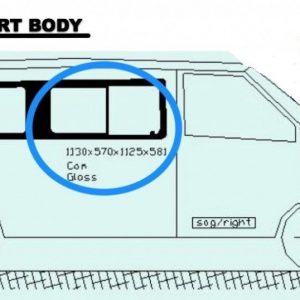 VW TRANSPORTER T5  SWB PRIVACY SLIDER WINDOW -OS- FRONT  *** SUPPLY ONLY *****